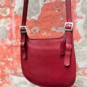 Vintage Coach Red Leather Crossbody Bag